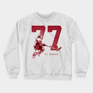 T.J. Oshie Washington Grunge Crewneck Sweatshirt